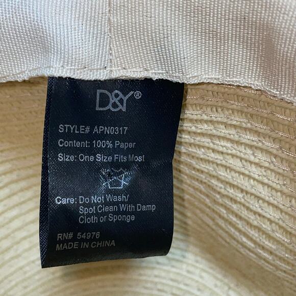 D&Y Straw Sun Hat 3.5" Wide Brim Packable Travel Beach Hike Cruise Women Tan - Picture 6 of 11